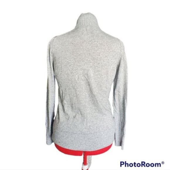 Tory Burch Giselle Rib Trim Mock Neck Sweatshirt Size M - Picture 2 of 9